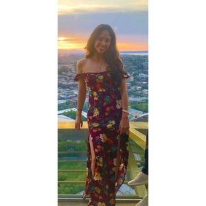 Ambiance’s Floral Off Shoulder & Sexy Slit Dress